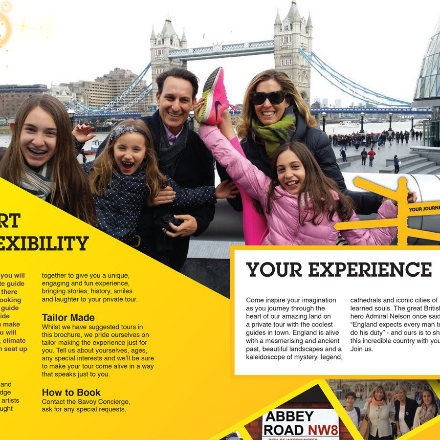 Brochure design inside pages - Yellow Moon Tours