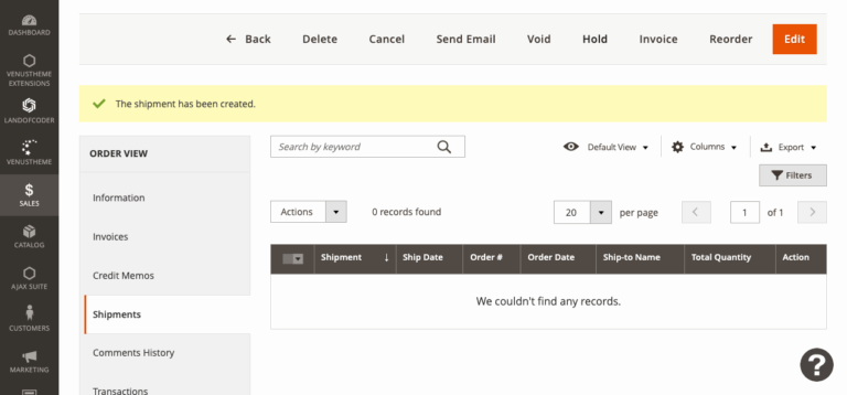 Magento Order Interface